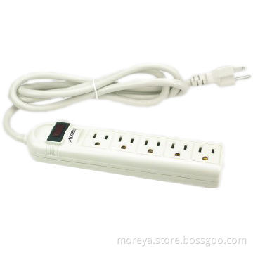 American standard power strip with 5 socket outlets, extension cord, overload protection